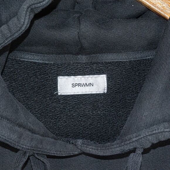 SPRWMN FUTURE FEMME Women's Terry Hoodie Sweatshirt in Black - Picture 2 of 10